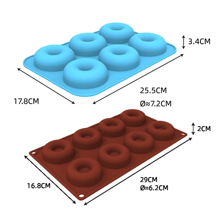 Oven Baking Tools Silicone Cake Donut Mold, 8 Even Brown, 6 Even Blue, 6 Even Purple, 6 Even Green, 6 Even Orange, 6 Even Yellow, 6 Even Red
