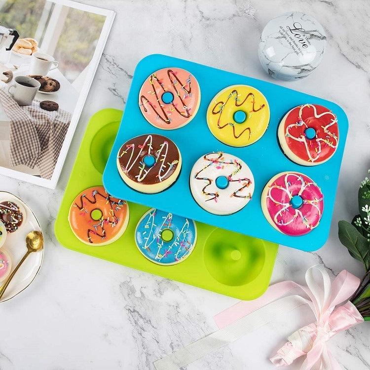 Oven Baking Tools Silicone Cake Donut Mold, 8 Even Brown, 6 Even Blue, 6 Even Purple, 6 Even Green, 6 Even Orange, 6 Even Yellow, 6 Even Red
