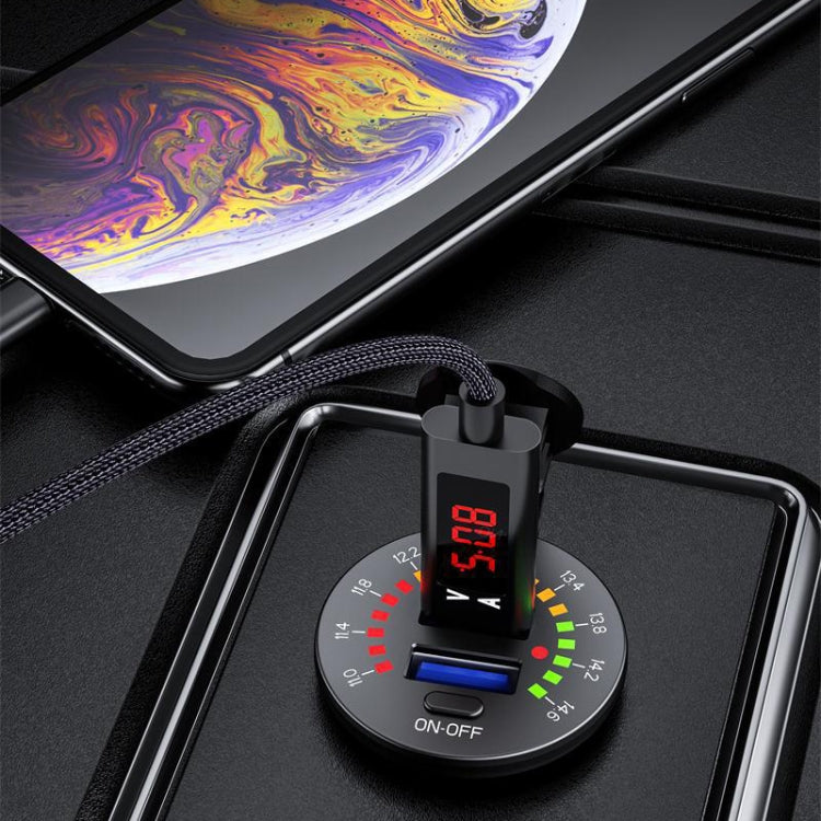 شاحن سيارة سريع الشحن QC3.0 مزدوج USB مع شاشة ملونة، P20-A مع طرف، P20-B مع طرف، P20-C مع طرف، P20-A مع خط 60 سم، P20-B مع خط 60 سم، P20-C مع خط 60 سم