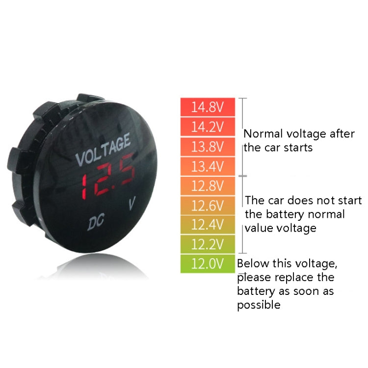 DC12-24V Automotive Battery DC Digital Display Voltage Meter Modified Measuring Instrument, DC12-24V(Blue Light), DC12-24V(Red Light), DC12-24V(Green Light), DC12-24V(White Light), DC12-24V(Orange Light)