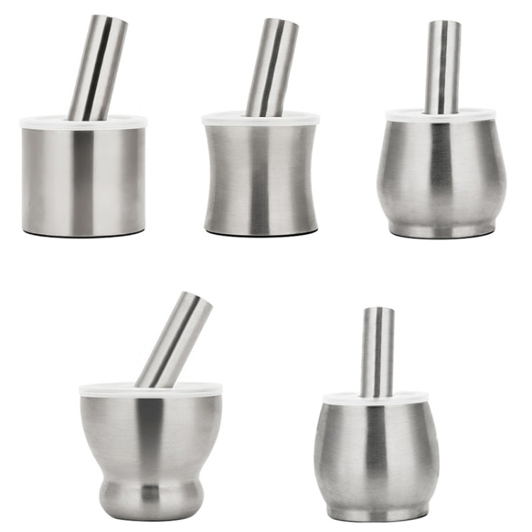 Kitchen 304 Stainless Steel Garlic Masher Spice Bean Nut Grinder, Straight Shape, Waist Shape, Drum Shape, Big Bowl Shape, Large Drum Shape