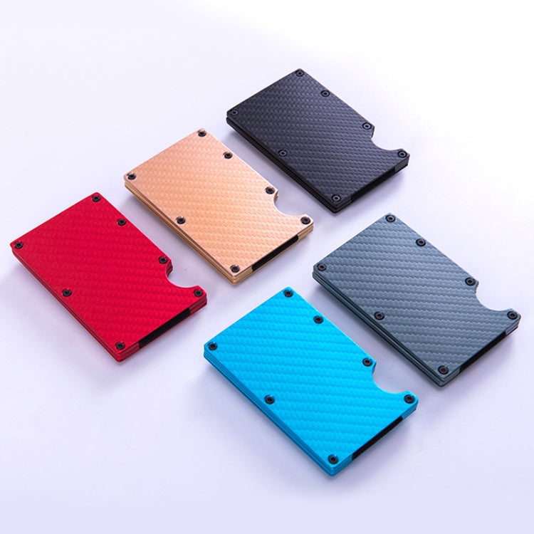 Carbon Fiber Wallet Metal RFID Bank Card Holder, Gray