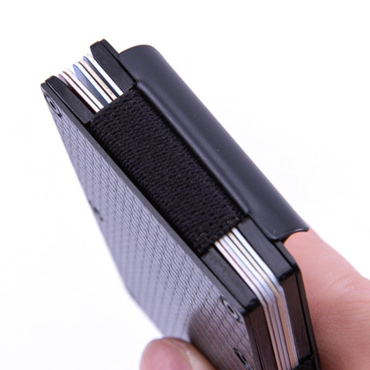 Carbon Fiber Wallet Metal RFID Bank Card Holder, Gray