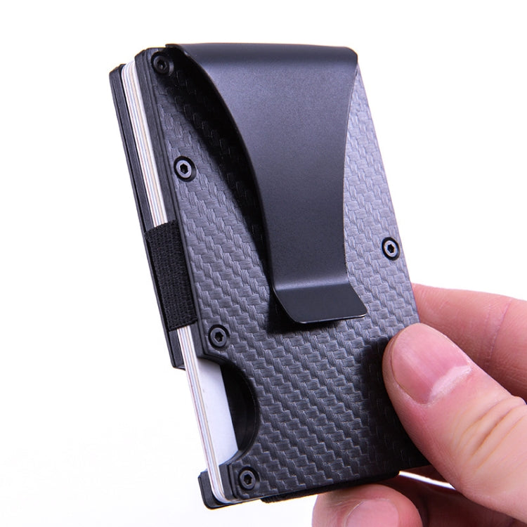 Carbon Fiber Wallet Metal RFID Bank Card Holder, Gray