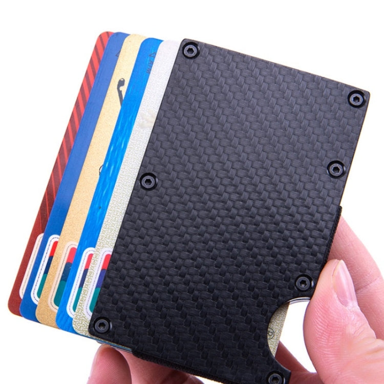Carbon Fiber Wallet Metal RFID Bank Card Holder, Gray