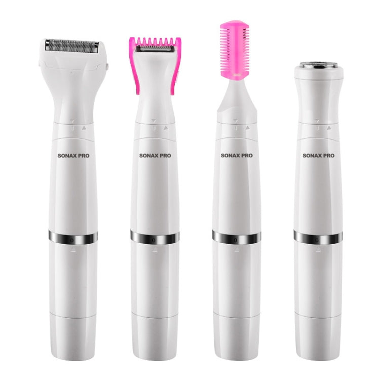 SONAX PRO SN-8933 ماكينة حلاقة كهربائية للنساء 4 في 1 متعددة الوظائف مع شحن USB وسكين كشط لإزالة الشعر، 4 في 1 (وردي)، 4 في 1 (أبيض)