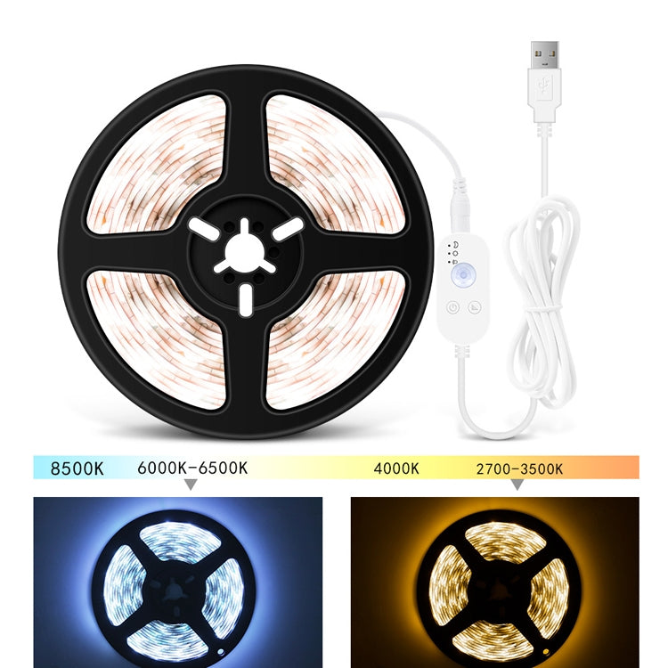 LED Light Strip USB Human Intelligent Induction Waterproof Light Strip 2835 Patch Cabinet Wardrobe Soft Light Strip, 0.5m, 1m, 2m, 3m, 4m, 5m