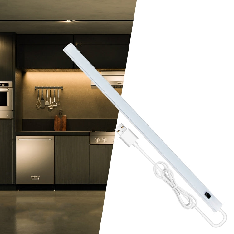 LED Induction Cabinet Lamp USB Smart Sensing Light Strip, 2 PCS 20cm, 30cm, 40cm, 50cm