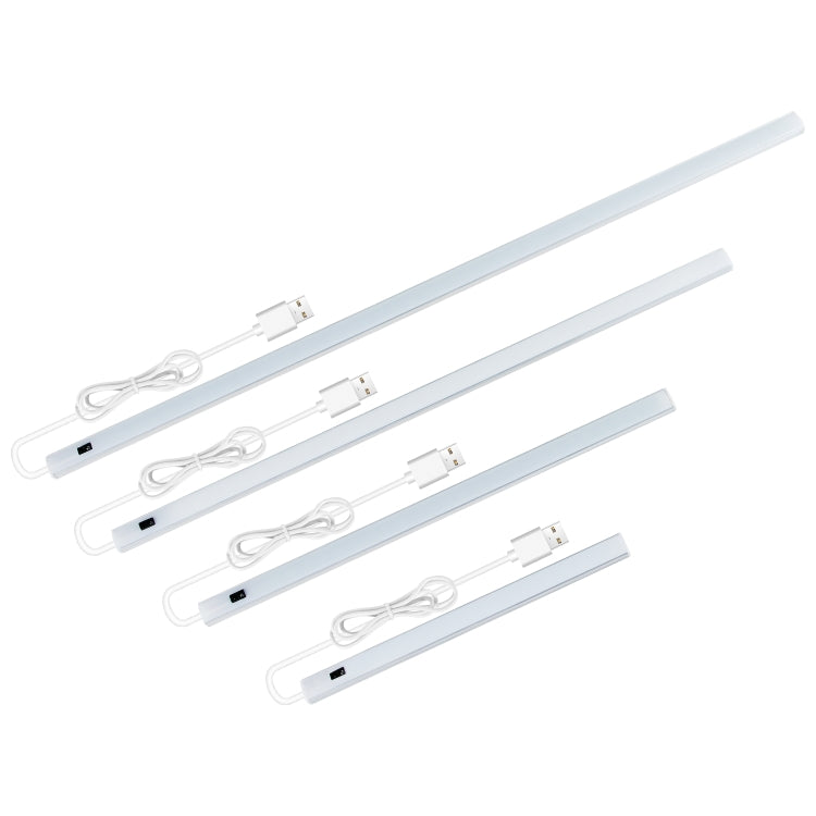 LED Induction Cabinet Lamp USB Smart Sensing Light Strip, 2 PCS 20cm, 30cm, 40cm, 50cm