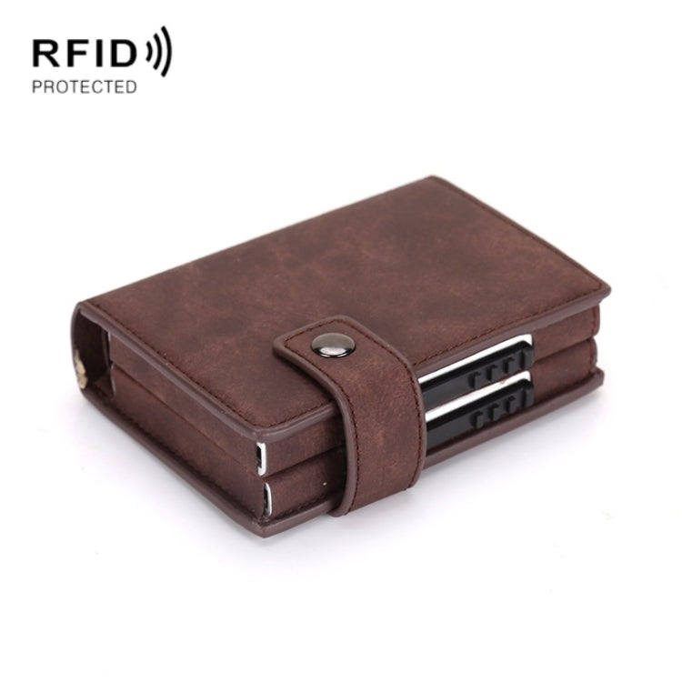 Dual Card Aluminum Alloy Card Box RFID Anti-Theft Wallet, Mad Horse Black, Carbon Fiber Pattern Black, Mad Horse Matte Brown, Mad Horse Matte Apricot, Crocodile Pattern Black, Crocodile Pattern Coffee, Snake Pattern Gray