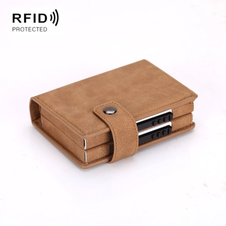 Dual Card Aluminum Alloy Card Box RFID Anti-Theft Wallet, Mad Horse Black, Carbon Fiber Pattern Black, Mad Horse Matte Brown, Mad Horse Matte Apricot, Crocodile Pattern Black, Crocodile Pattern Coffee, Snake Pattern Gray