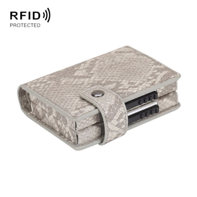 Dual Card Aluminum Alloy Card Box RFID Anti-Theft Wallet, Mad Horse Black, Carbon Fiber Pattern Black, Mad Horse Matte Brown, Mad Horse Matte Apricot, Crocodile Pattern Black, Crocodile Pattern Coffee, Snake Pattern Gray