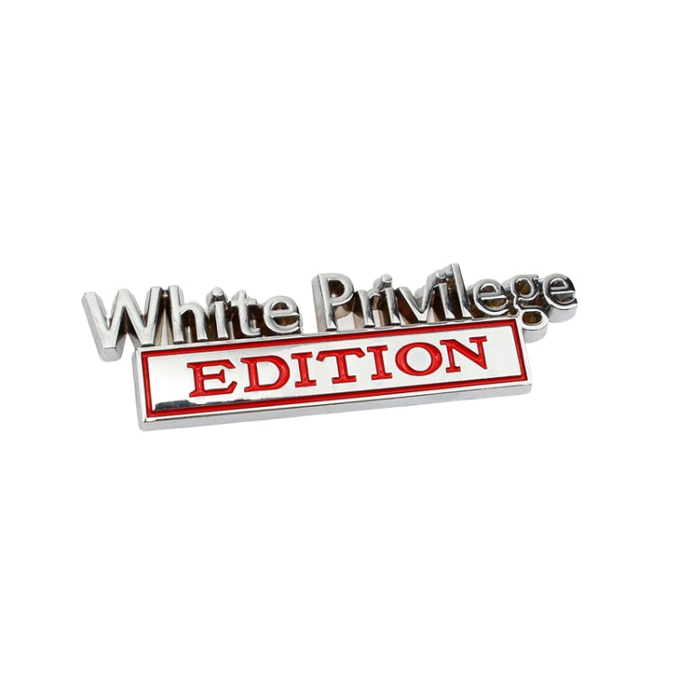 2 PCS Car Metal Leaf Board Car Logo White Privilege Edition Modified Car Body Sticker Sign, White Privilege