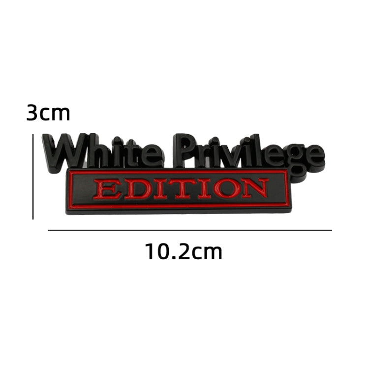 2 PCS Car Metal Leaf Board Car Logo White Privilege Edition Modified Car Body Sticker Sign, White Privilege