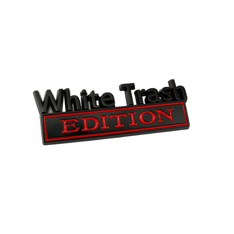 2 PCS Car Metal Modification Standard White Trash Edition Car Label Stickers, WHITE TRASH