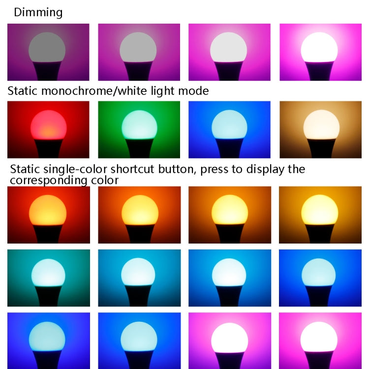Smart Remote Control RGB Bulb Light 16 Color Lamp, 2 PCS 5W, 10W, 15W