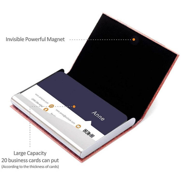 Stainless Steel Business Card Holder, Red, Blue, Black, Brown, White, Gray, Bronze