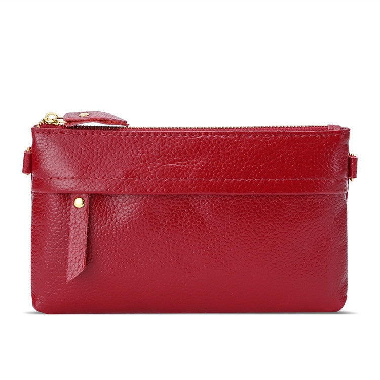 Ladies One-Shoulder Diagonal Mobile Phone Coin Purse, Red, Navy Blue, Black, Ink, Lake Blue, Khaki, Jujube Red, Orange, Brown