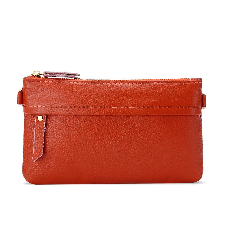 Ladies One-Shoulder Diagonal Mobile Phone Coin Purse, Red, Navy Blue, Black, Ink, Lake Blue, Khaki, Jujube Red, Orange, Brown