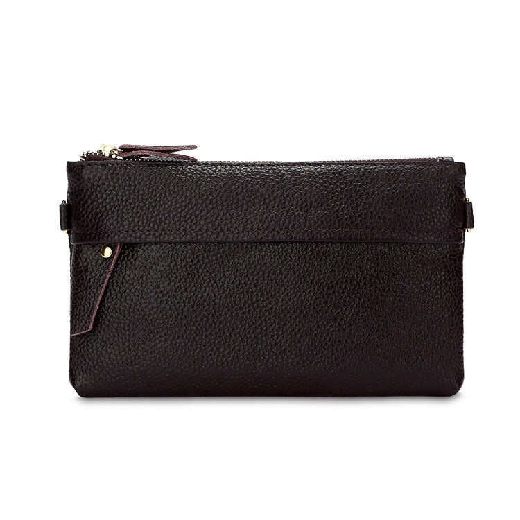 Ladies One-Shoulder Diagonal Mobile Phone Coin Purse, Red, Navy Blue, Black, Ink, Lake Blue, Khaki, Jujube Red, Orange, Brown