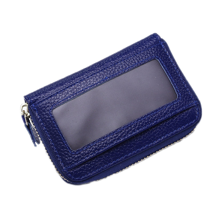 Business Multi-Position Zipper Organ Card Holder, Red, Green, Purple, Black, Sapphire, Deep Blue, Rough, Rose Red