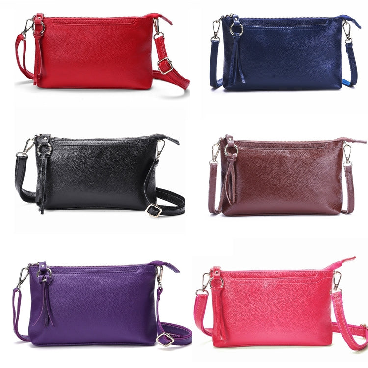 Ladies Large-Capacity Shoulder Bag Tassel All-Match Casual Messenger Bag, Red, Navy Blue, Black, Brown, Deep Purple, Rose Red, Light Purple, Royal Blue, Ink Green, Jujube Red, Light Brown