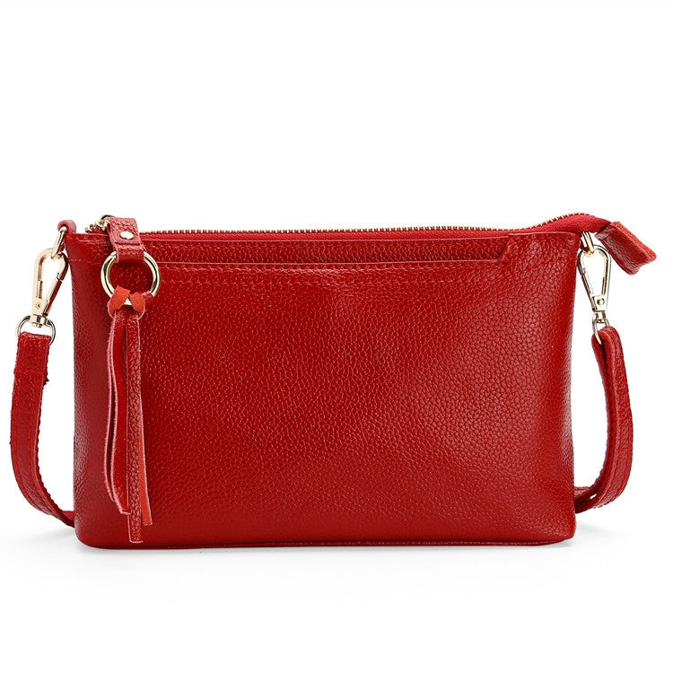 Ladies Large-Capacity Shoulder Bag Tassel All-Match Casual Messenger Bag, Red, Navy Blue, Black, Brown, Deep Purple, Rose Red, Light Purple, Royal Blue, Ink Green, Jujube Red, Light Brown