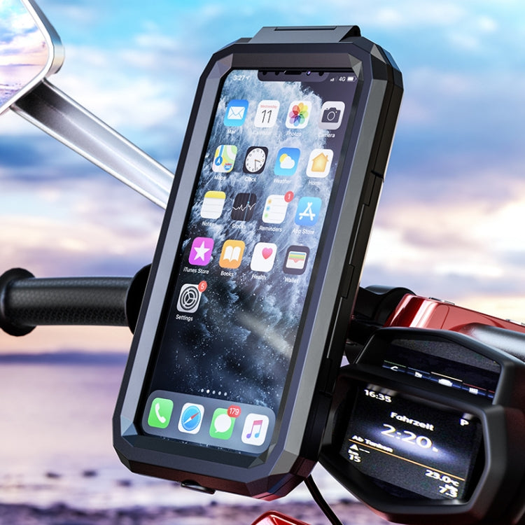 Kewig Bicycle Motorcycle Waterproof Box Mobile Phone Bracket Riding Touch Mobile Phone Fixed Seat, Small Handlebar Installation, Large Handlebar Installation
