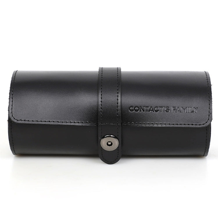 جهات الاتصال CF1117B Family 3 Watch Positions صندوق ساعات جلدي بمشبك دائري صندوق تخزين ساعات للسفر في الهواء الطلق، CF1117A