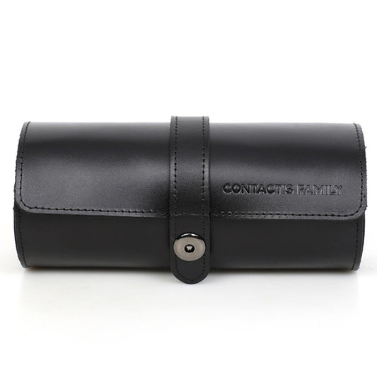 Contacts Family CF1117B 3 Watch Positions Leather Watch Box Round Buckle Outdoor Travel Watch Storage Box, CF1117A