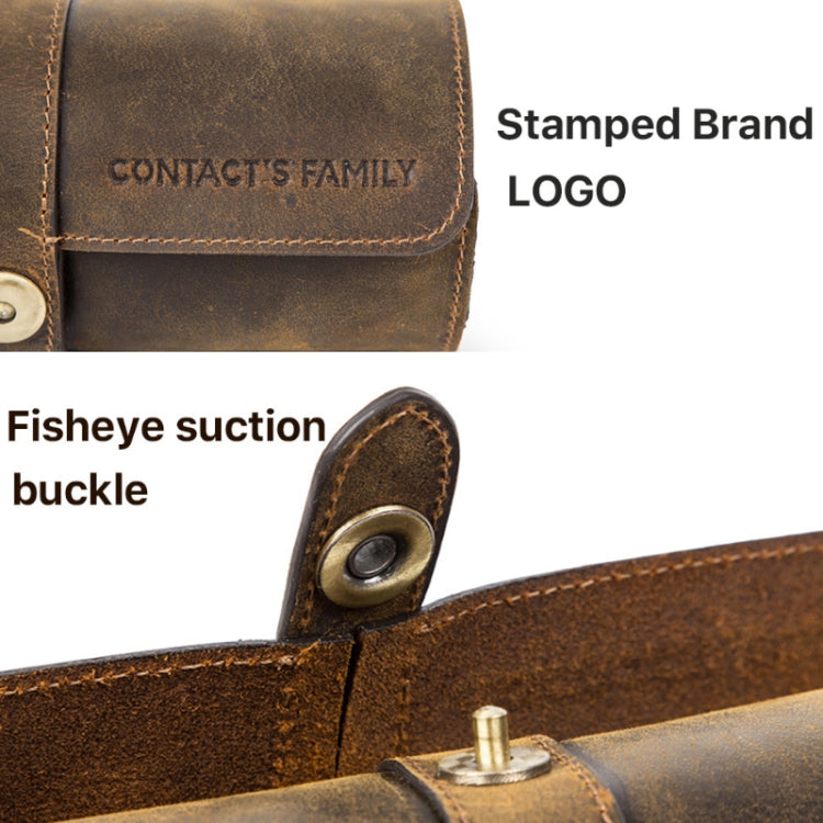 جهات الاتصال CF1117B Family 3 Watch Positions صندوق ساعات جلدي بمشبك دائري صندوق تخزين ساعات للسفر في الهواء الطلق، CF1117A
