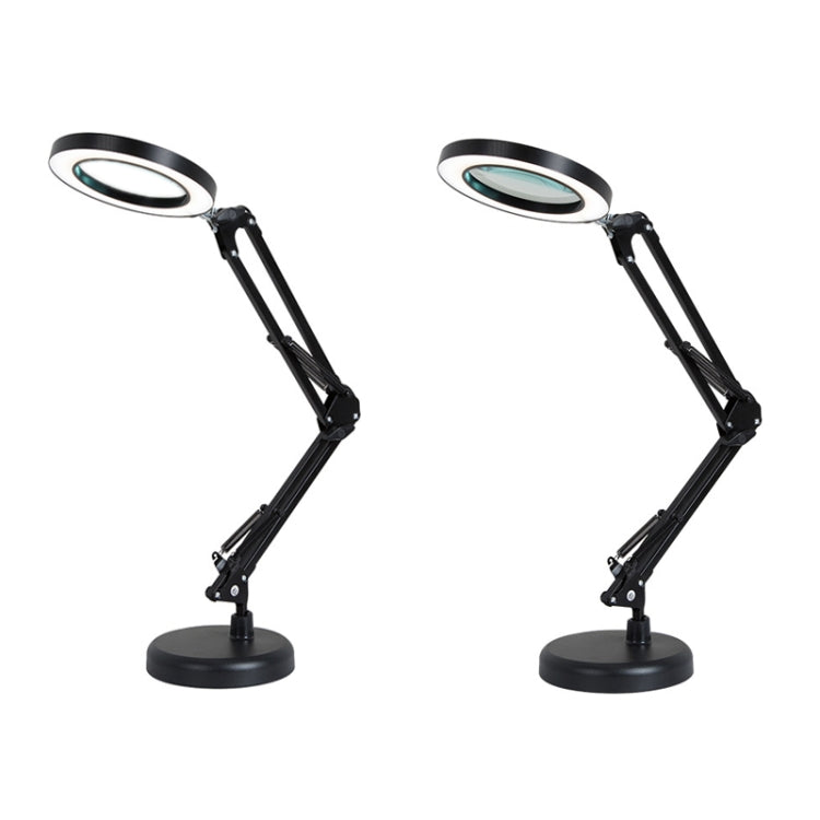 8X Magnifying Glass Lamp Beauty Nail Tattoo Repair Office Reading Lamp, Without Magnifying Glass (Black), With Magnifying Glass (Black)