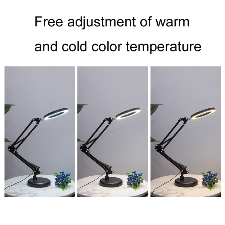 8X Magnifying Glass Lamp Beauty Nail Tattoo Repair Office Reading Lamp, Without Magnifying Glass (Black), With Magnifying Glass (Black)