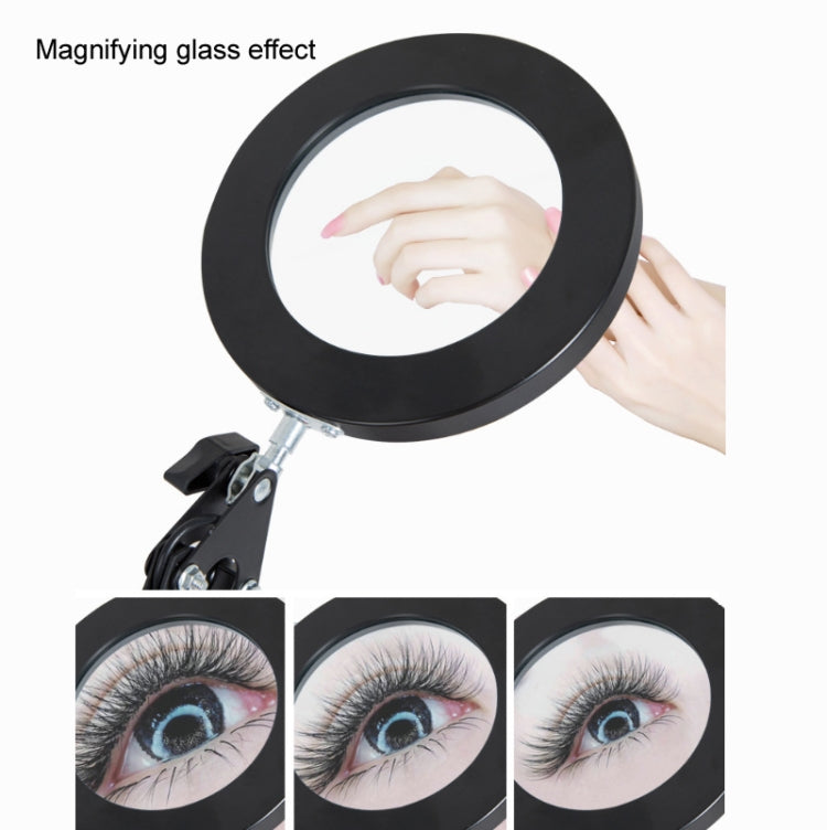 8X Magnifying Glass Lamp Beauty Nail Tattoo Repair Office Reading Lamp, Without Magnifying Glass (Black), With Magnifying Glass (Black)