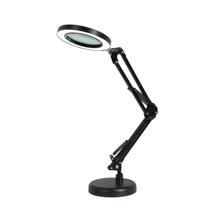 8X Magnifying Glass Lamp Beauty Nail Tattoo Repair Office Reading Lamp, Without Magnifying Glass (Black), With Magnifying Glass (Black)