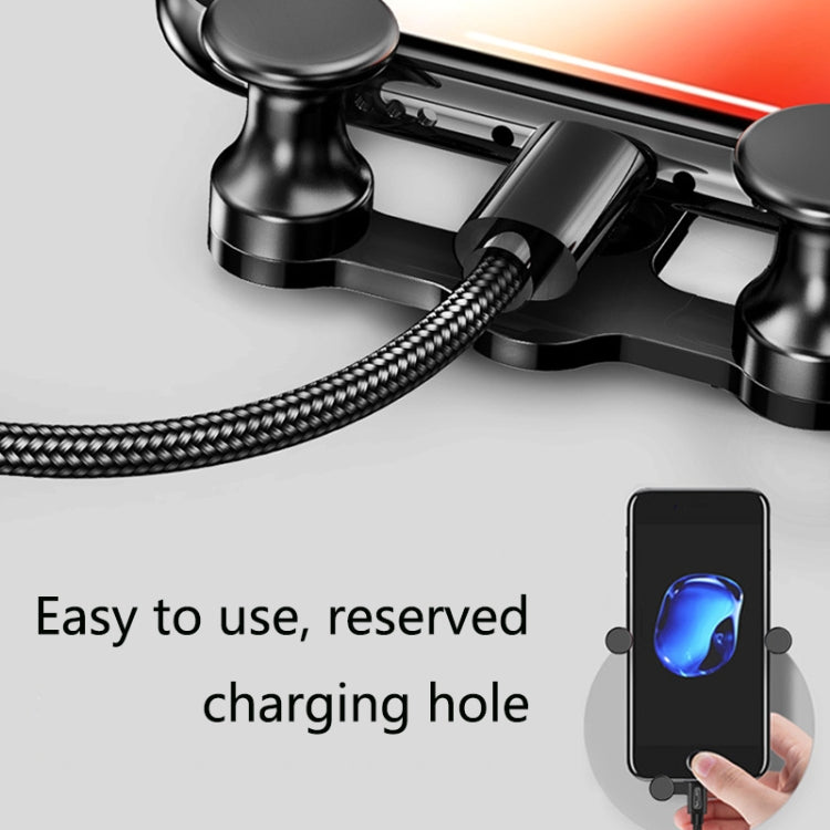 OATSBASF Car Air Outlet Gravity Mobile Phone Holder Snap-On Metal Bracket, Black, Red, Silver