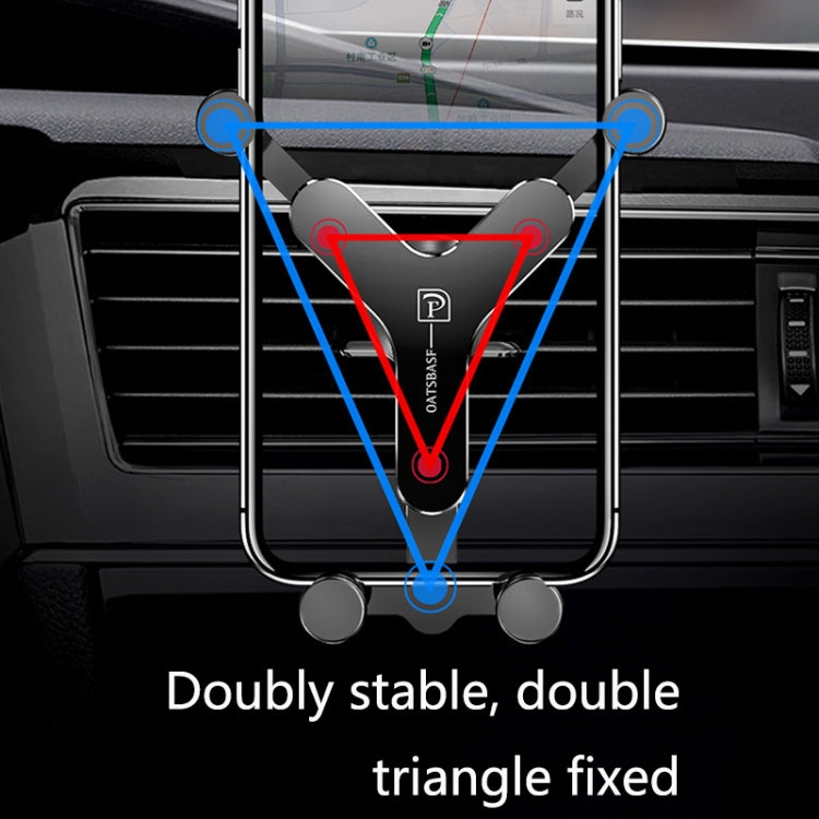 OATSBASF Car Air Outlet Gravity Mobile Phone Holder Snap-On Metal Bracket, Black, Red, Silver
