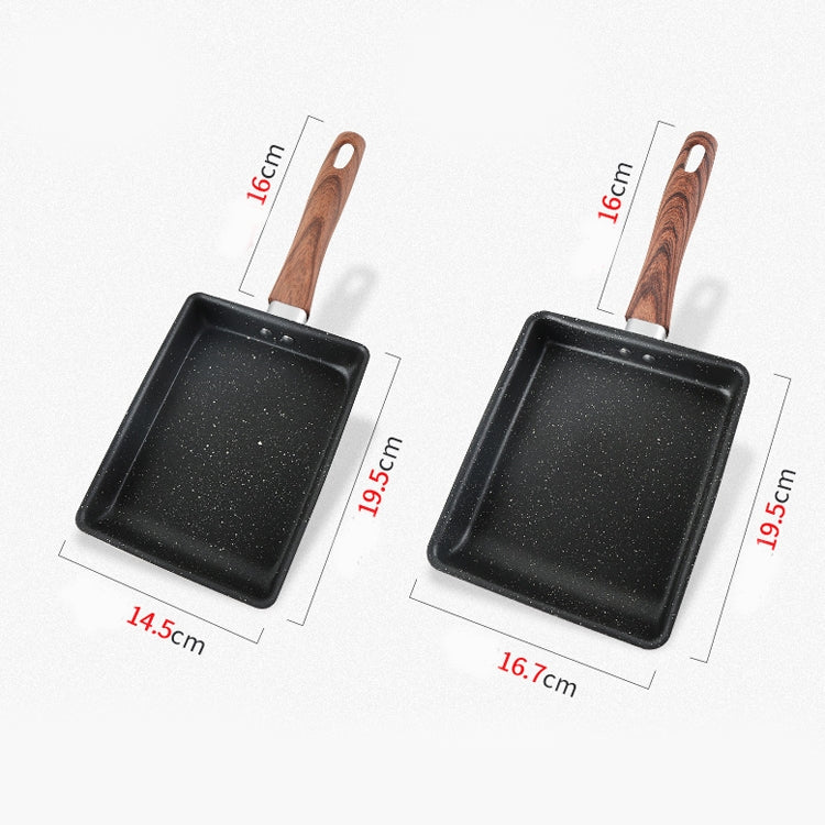JBY-6658 Small Frying Pan Tamagoyaki Pan Maifanshi Non-Stick Frying Pan Square Omelette Pan,Size:, Small (Imitation Wood Grain Handle)