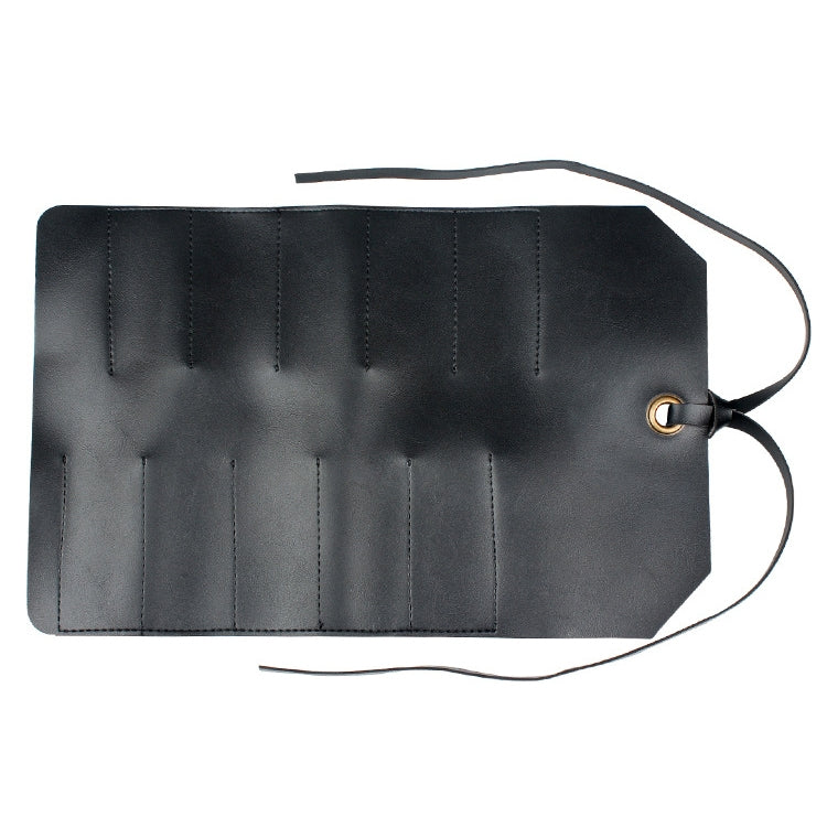 CL97 Multi-Function Toolkit Bundled Leather Tool Bag Double Thickened Two-Purpose Wrench Bag, Black, Brown