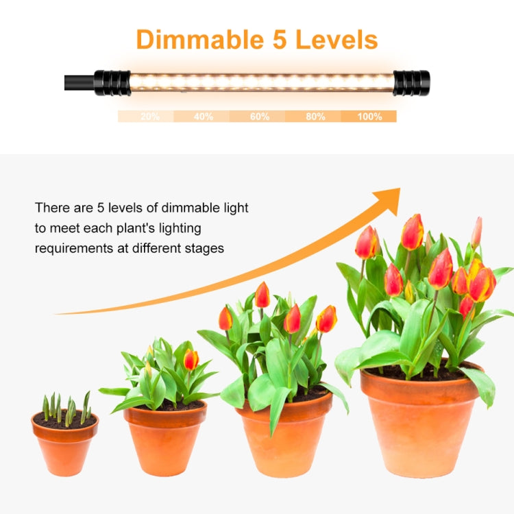 LED Plant Lamp Full Spectroscopy Natural White Remote Control Dimming Plant Growth Lamp, 9W Single Head, 18W Double Head, 27W Three Head, 36W Four Head
