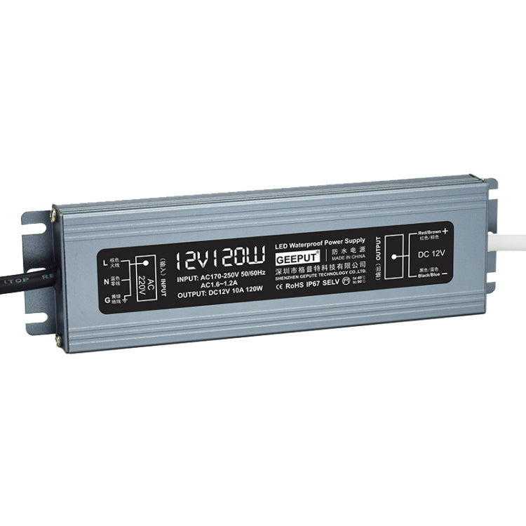 GEEPUT 220V Turn 12V LED Waterproof Power Supply Transformer, 1.67A 20W, 2.5A 30W, 3.33A 40W, 4.16A 50W, 5A 60W, 6.67A 80W, 8.33A 100W, 10A 120W, 12.5A 150W, 16.7A 200W, 21A 250W, 25A 300W, 29A 350W, 33.4A 400W, 41.7A 500W, 50A 600W