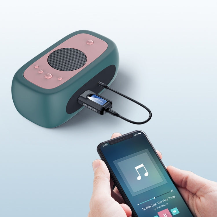 T11 2 In 1 USB Bluetooth 5.0 Transmitter And Receiver Audio Adapter With LCD Screen(Black), T11