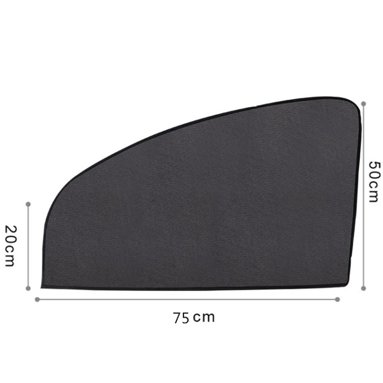 4 PCS Net Yarn Magnetic Suction Type Car Sunshade Curtain, Front Row Arc, Back Row Square, Thick Front Row Arc, Thick Back Row Square