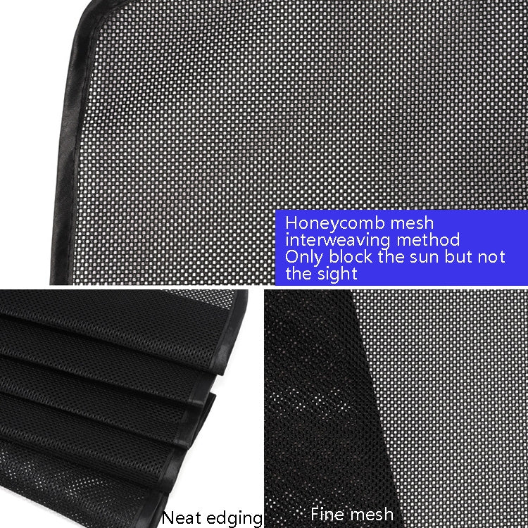 4 PCS Net Yarn Magnetic Suction Type Car Sunshade Curtain, Front Row Arc, Back Row Square, Thick Front Row Arc, Thick Back Row Square