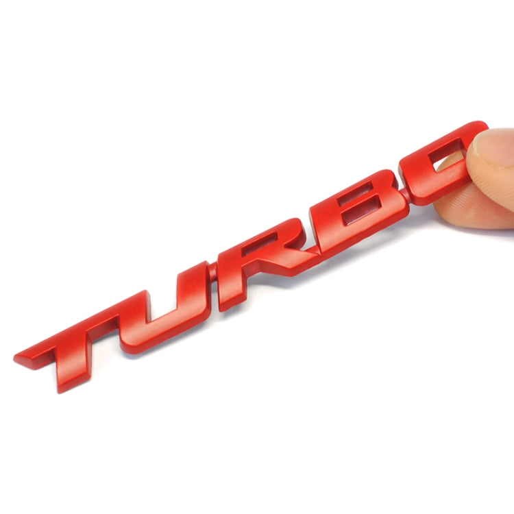 8 PCS Car Alloy Modified Turbocharged TURBO Metal Car Sticker Sports Body Sticker Car Tail Label Side Decoration Sticker, Large 12 X 1.4cm, Small 10 X 1cm