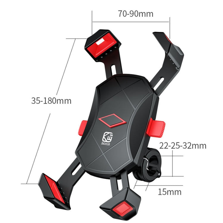 Kewig Reflection To Fall Shockproof Bicycle Bracket Motorcycle Four-Claw Mobile Phone Holder, M113-A