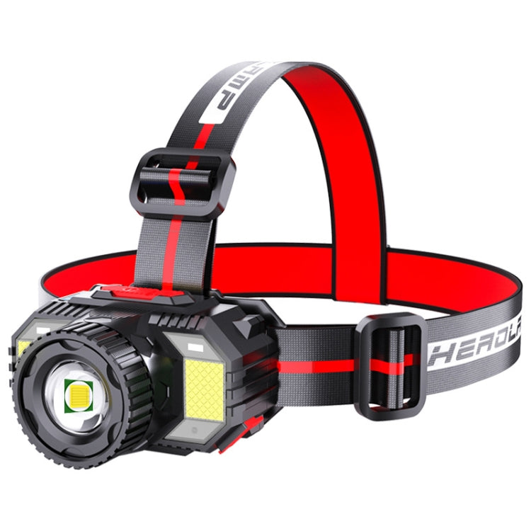 TG-TD009 LED Strong Headlamp Head-Mounted USB Rechargeable Zoom Sensor Headlamp, White Light, Yellow Light