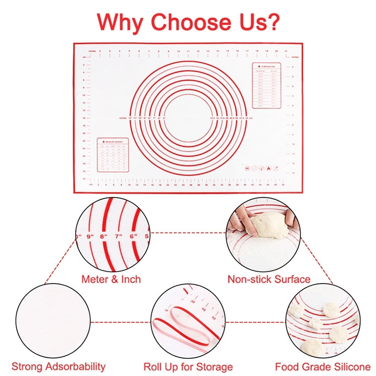60 x 80cm Thickened Teflon Non-Stick Mat Silicone Kneading Baking Non-Slip Mat, 26 x 29cm, 30 x 40cm red, 40 x 50cm, 50 x 60cm, 50 x 70cm, 60 x 60cm, 60 x 80cm