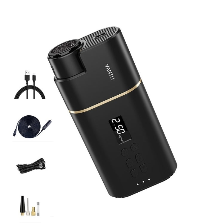 YANTU A31 Car Smart Digital Display Air Pump Electric Portable Tire Pump, Specification:, A31 Wired Version Black, A31 Wireless Version Black