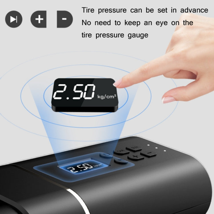 YANTU A31 Car Smart Digital Display Air Pump Electric Portable Tire Pump, Specification:, A31 Wired Version Black, A31 Wireless Version Black